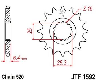 Vyvodové koliečko JTF1592.13 Yamaha YFZ450, Raptor 700