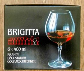 Poháre BRIGITTA brandy 400 ml, CRYSLAT BOHEMIA set 6ks - 1