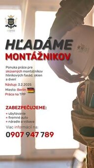 PRÁCA PRE MONTÉROV DO NEMECKA