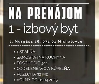 Na prenajom 1 - izbový byt