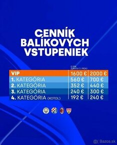 Slovan - Balíkova vstupenka na LM za nominálnu cenu