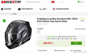 Preklápacia prilba Scorpion EXO-TECH EVO Carbon+CellularLine