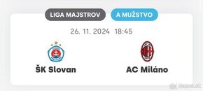 Slovan Bratislava - AC Miláno