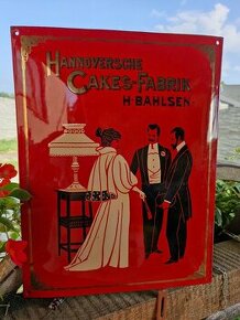 Smaltová tabuľa Hannoversche cakes fabrik