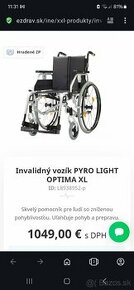 Predam Invalidný vozík PYRO LIGHT OPTIMA XL