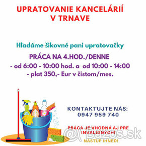 Upratovanie kancelárií v Trnave