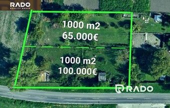 RADO | IBA U NÁS Pozemok na stavbu rodinného domu 1000 m2,