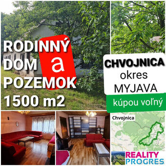 RODINNÝ DOM A POZEMOK 1500 m2 CHVOJNICA- MYJAVA KÚPOU VOĽNÝ - 1