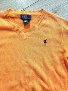 RALPH LAUREN POLO 100% bavlna oranžový detský sveter  12