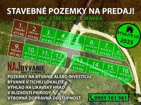 PREDAJ: STAVEBNÉ POZEMKY, LIKAVKA