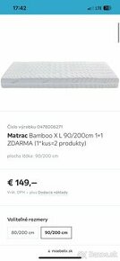 Matrac 200x90 minimálne používaný