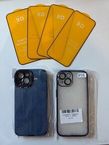 IPHONE 15 - 2x obal + 4x 9D sklo - nové