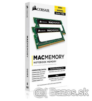 MAC MEMORY Corsair 8GB (2x 4GB) DDR3, 1066 MHz, SO-DIMM