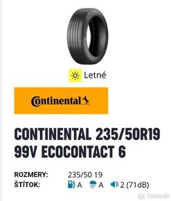 Pneumatiky Continental EcoContact 6 235/50R19