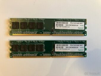 Pamäť RAM 2x 1GB Apacer DDR2 667MHz 78.01G92.9KC