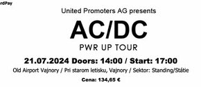 AC/DC - PWR UP TOUR listok na koncert Bratislava