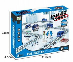 Cestná diaľnica Autodráha Polícia - Puzzle 44 dielikov -nove