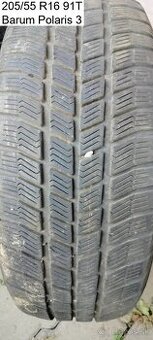 Predám 1 zimnú pneumatiku 205/55 R16 91T Barum