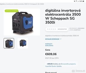 digitálna invertorová elektrocentrála 3500 W Scheppach SG 35