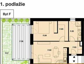 2 izbový byt s 36 m2 terasou NOVOSTAVBA - 1