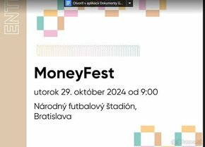 MoneyFest - Predam vstupenku