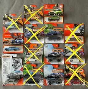 Matchbox rôzne - Mercedes, BMW, Bugatti, Porsche, Volkswagen