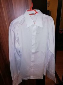 nova biela košeľa na manžetové gombíky 43/44