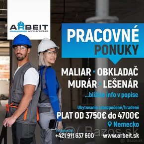 MALIAR/OBKLADAČ/MURÁR/LEŠENÁR