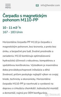 Čerpadlo Hendor M110-PVDF