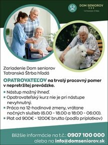 Opatrovateľ v zariadení pre seniorov