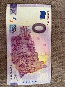 San Marino 0€ bankovka a komplet 2024 set EURO minci