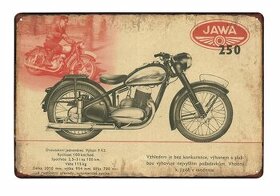 plechová cedule - Jawa 250 (reklama dobová) - 1