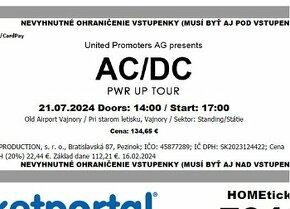 Lístky na AC/DC - Bratislava 21.7.2024