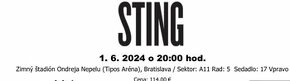 2x Lístok na koncert Sting