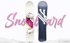 DÁMSKY SNOWBOARD S VIAZANÍM 140CM rocker / banán