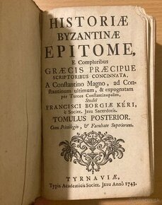 (trnavská tlač/18. stor.) Dejiny byzantskej ríše, 1743