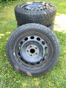 Plechové disky s pneu205/55/16-ZIMA,6Jx16ET50,5x112,SKODA,VW