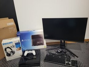 Playstation4 pro, Klávesnica, Monitor, Slúchadlá