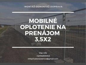 Prenájom mobilného oplotenia