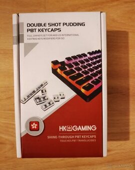 HK Gaming Double Shot Pudding PBT Keycaps White