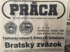 Denik Práca z októbra 1989