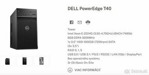 Predám server DELL PowerEdge T40 + MS Win srv W2019 std - 1