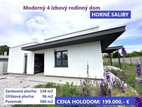 4 izbový rodinný dom 111m2, pozemok 580 m2 Horné Saliby