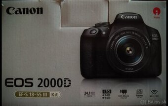 Predám zrkadlovku Canon EOS 2000D komplet balenie aj krabica