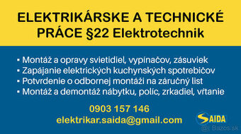 ELEKTRIKÁR - Elektrikárske a technické práce