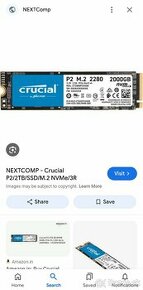 Predam skoronovy nvme ssd disk Crucial 2TB