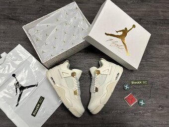 Air Jordan 4 Retro Gold And White tenisky full box