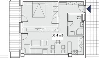 PREDAJ:2-izbový byt s lodžiou; Centrum Nitry;52,4 m2; 180.00