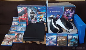 PS4 (slim 1 TB) + Virtualna Realita s kamerou + 12 PS4 hier