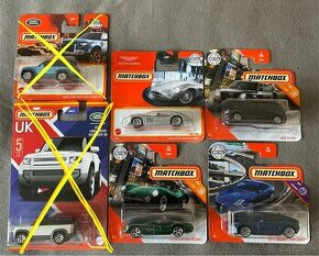 Matchbox rôzne - Aston Martin, Land Rover, LEVC Taxi, Jaguar